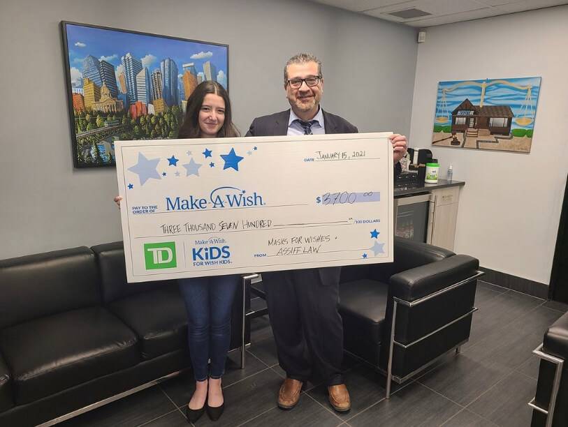 Lila and Norm Assiff donate to Make a Wish Edmonton